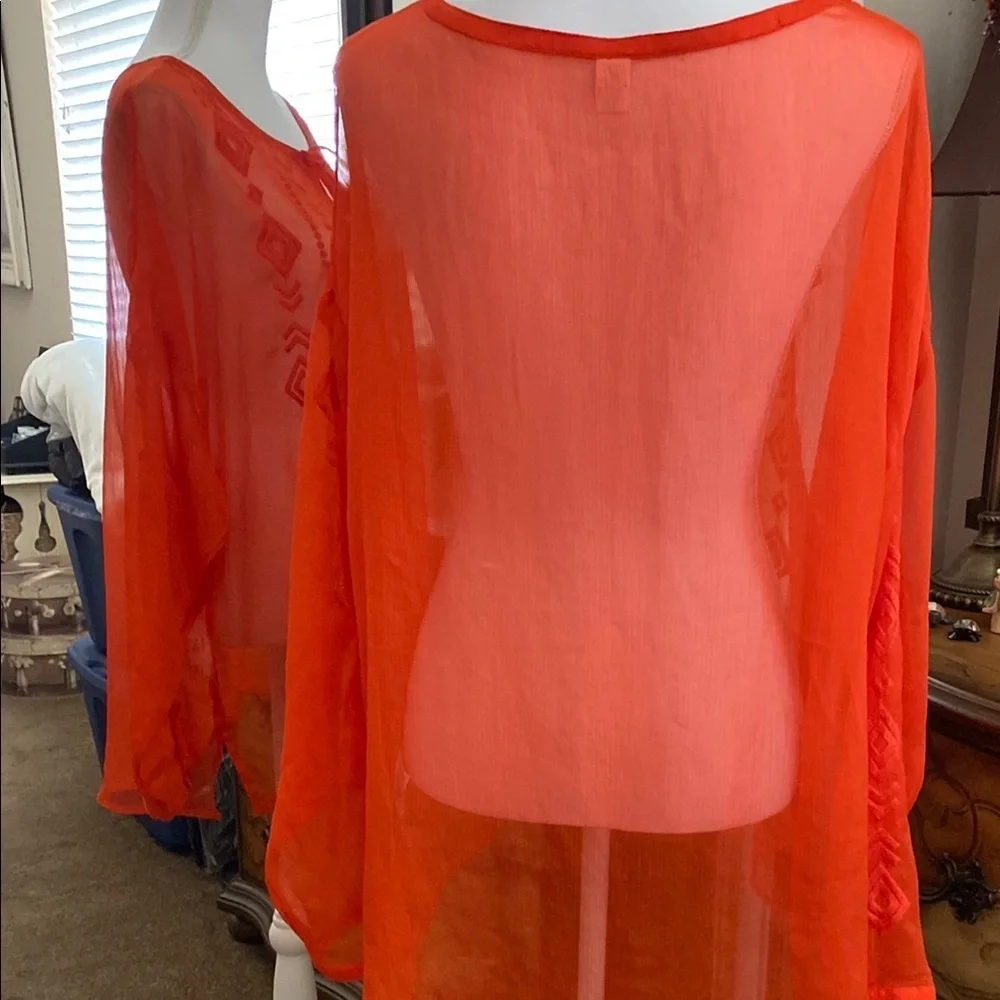 🎉SALE🎉Old Navy Orange Tie Front Tunic with Relaxed Fit - Picture 3 of 14